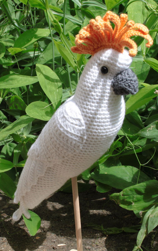 Amigurumi white cockatoo, ̺  Ͽ콺  decrotive, freind ,  